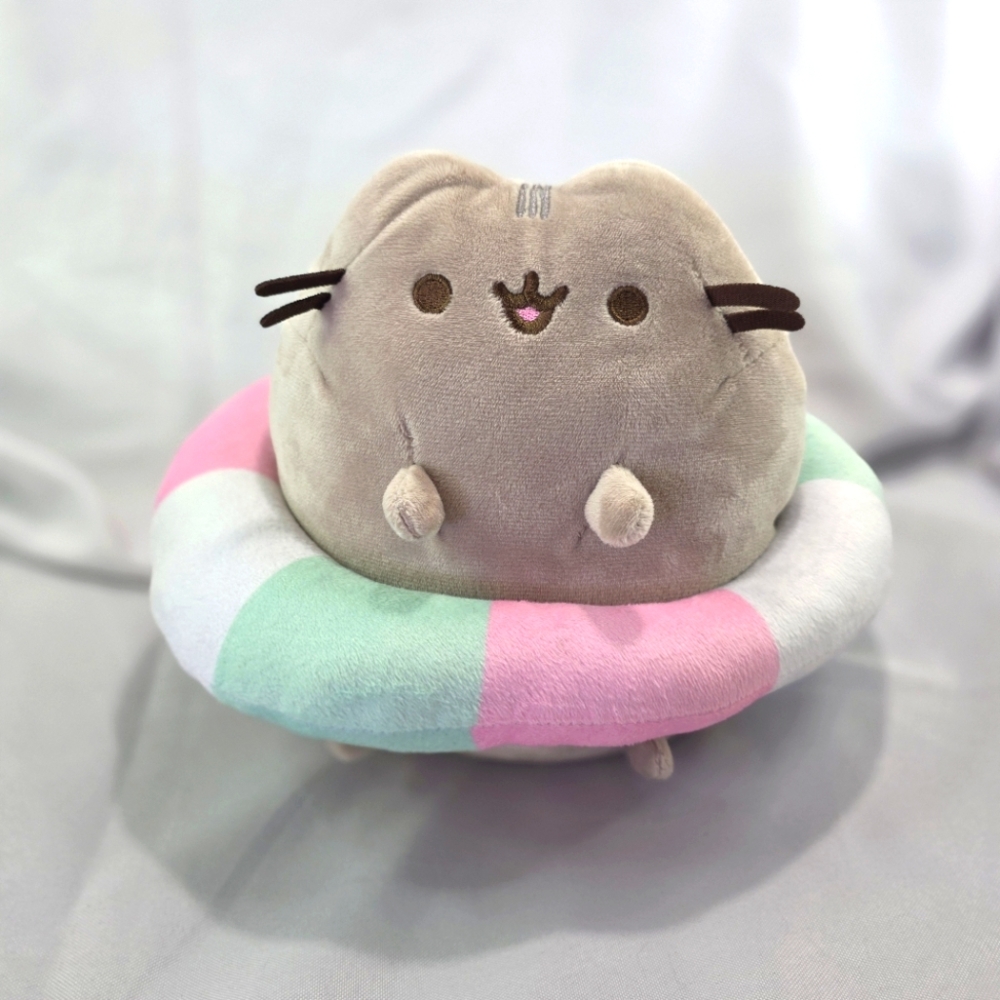 🌞SOLD🌞 Pusheen Gray Cat Pool Floatie Plush Toy Kawaii Fiesta 10 Inch 2024 - Picture 10 of 10
